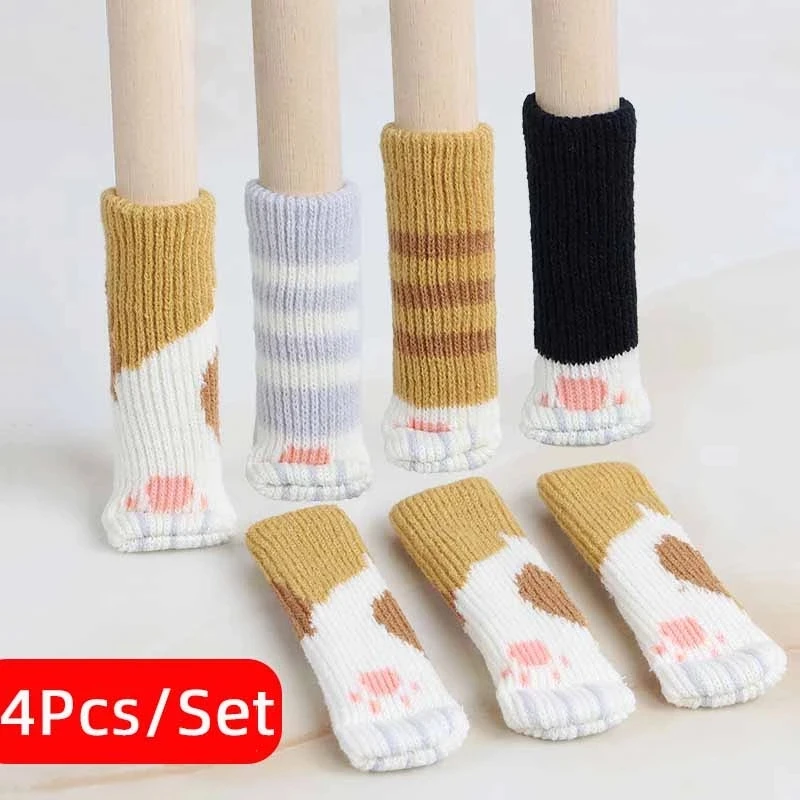 Outdoor Furniture Leg Protectors - 4 sztuk/zestaw kreatywność łapa kota stół