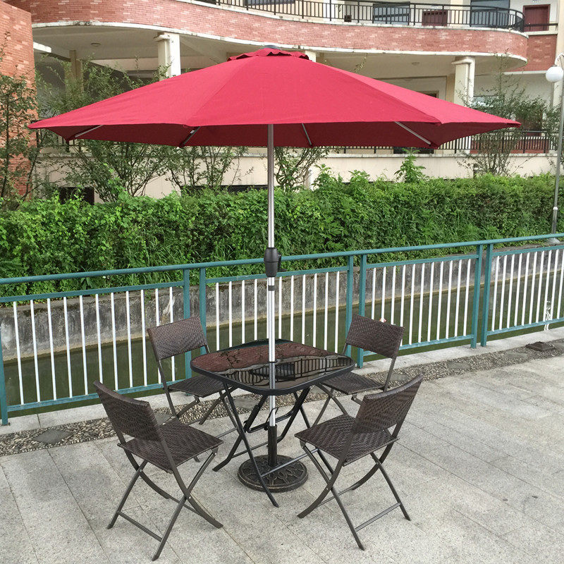 Outdoor Furniture Table And Chairs - Składany Zestaw Ogrodowy z Rattanu Krzesła