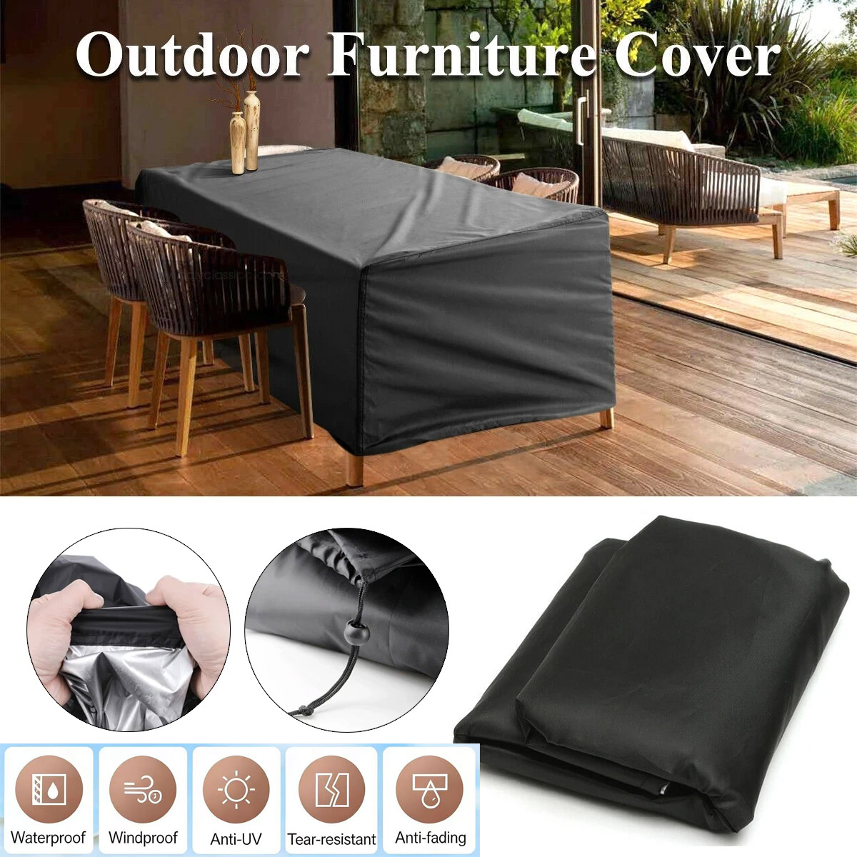 Outdoor Furniture Table And Chairs - Powszechnie stosowane rozmiary Wodoodporny pokrowiec na