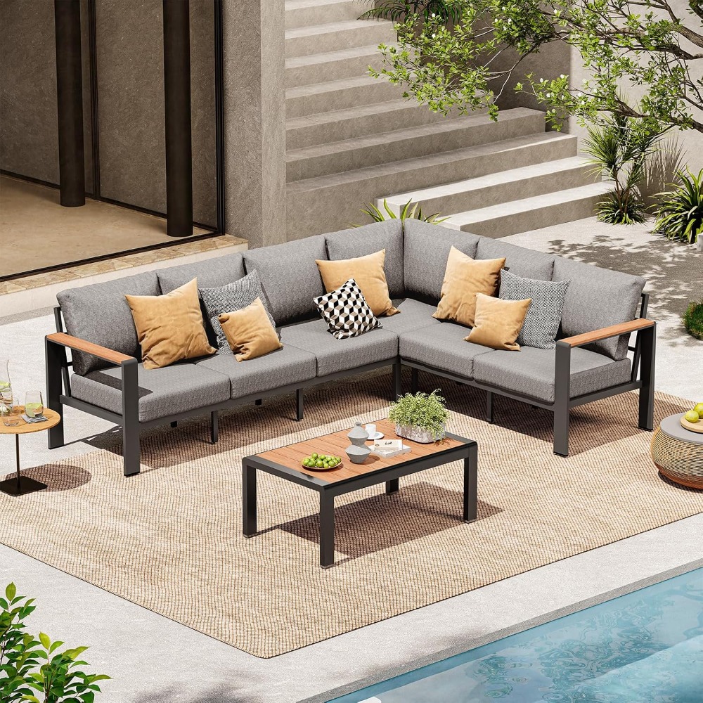 Outdoor Furniture In Sale - Zestaw mebli ogrodowych z aluminium, 6