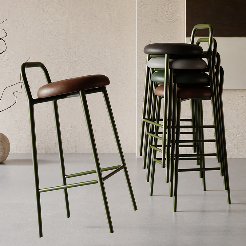 Outdoor Furniture Black - Wysokie krzesła barowe do salonu, metalowe,