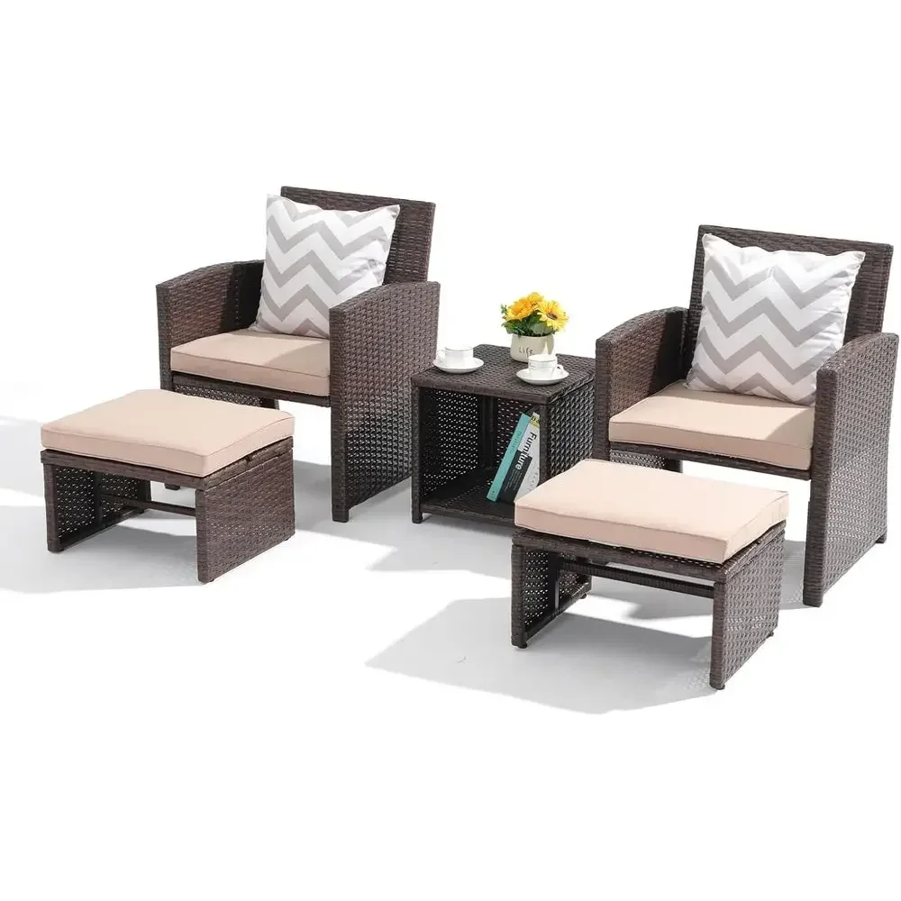 5-częściowy zestaw mebli ogrod – Outdoor Furniture With Storage For Cushions recenzja i cena