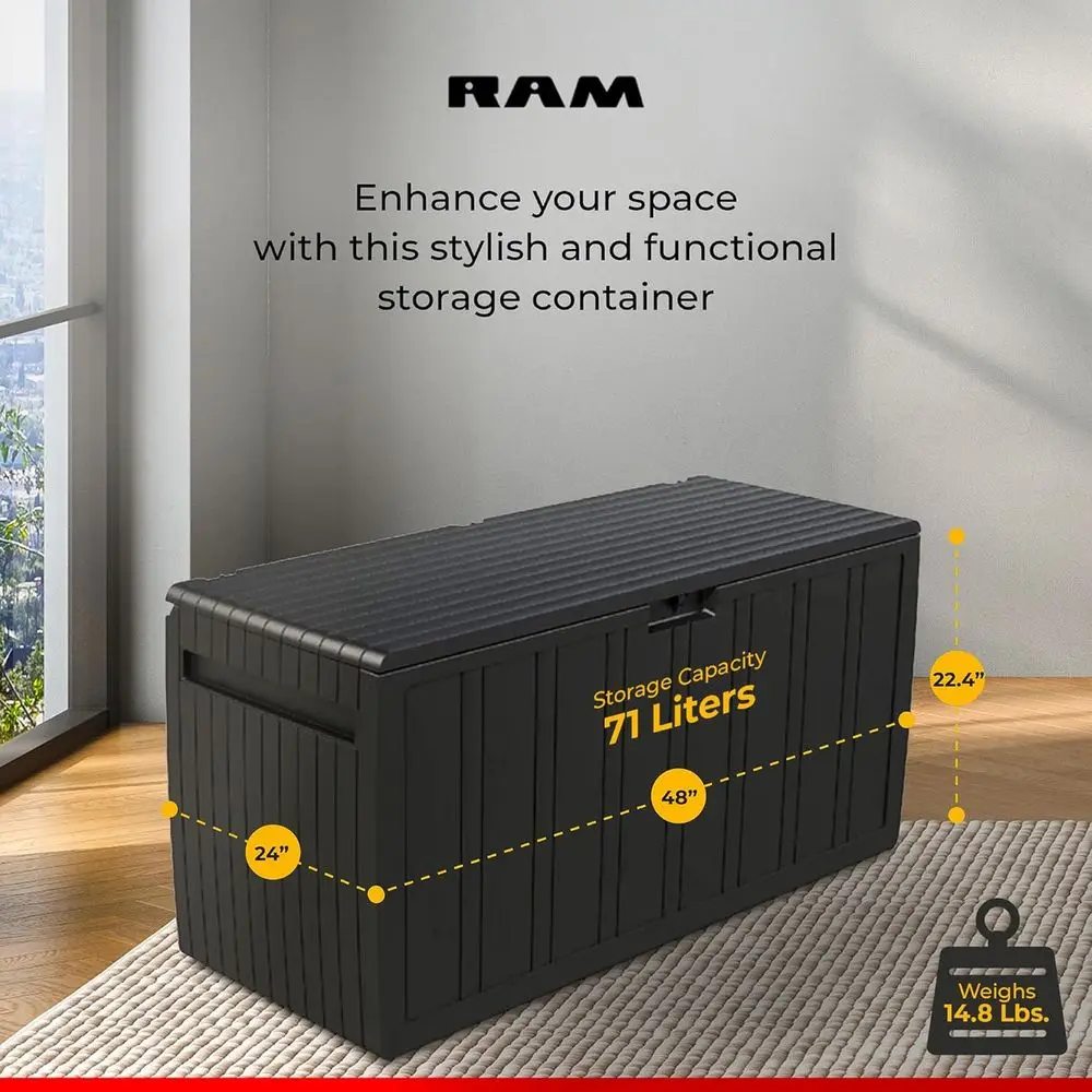 71-galonowy brązowy pojemnik d – Outdoor Furniture With Storage For Cushions recenzja i cena