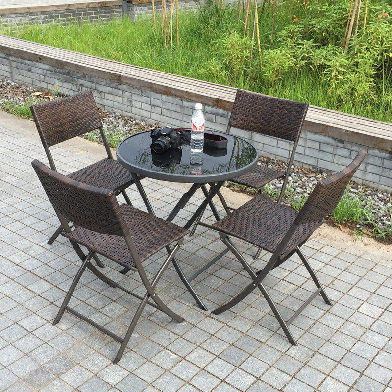 Składany Zestaw Ogrodowy z Rat – Outdoor Furniture Table And Chairs recenzja i cena