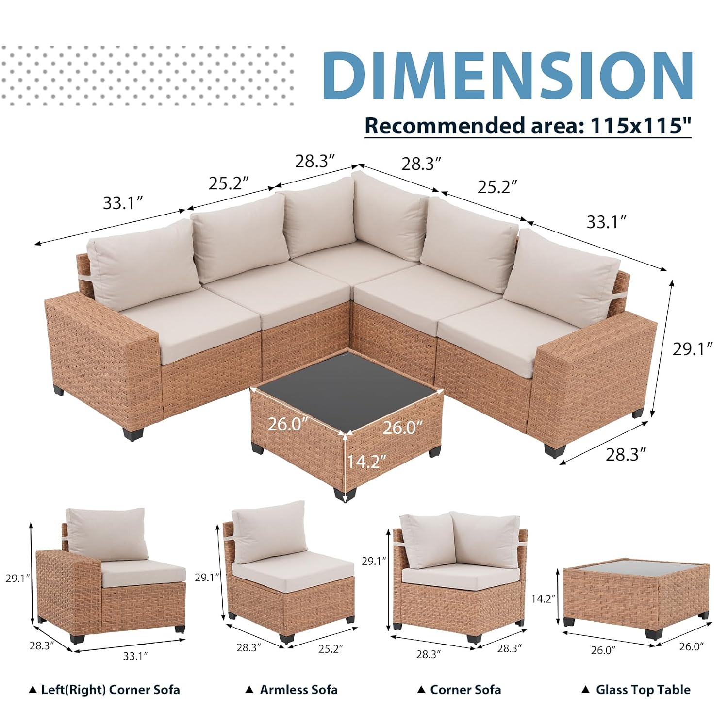 6-częściowy zestaw mebli ogrod – Outdoor Furniture Rattan recenzja i cena
