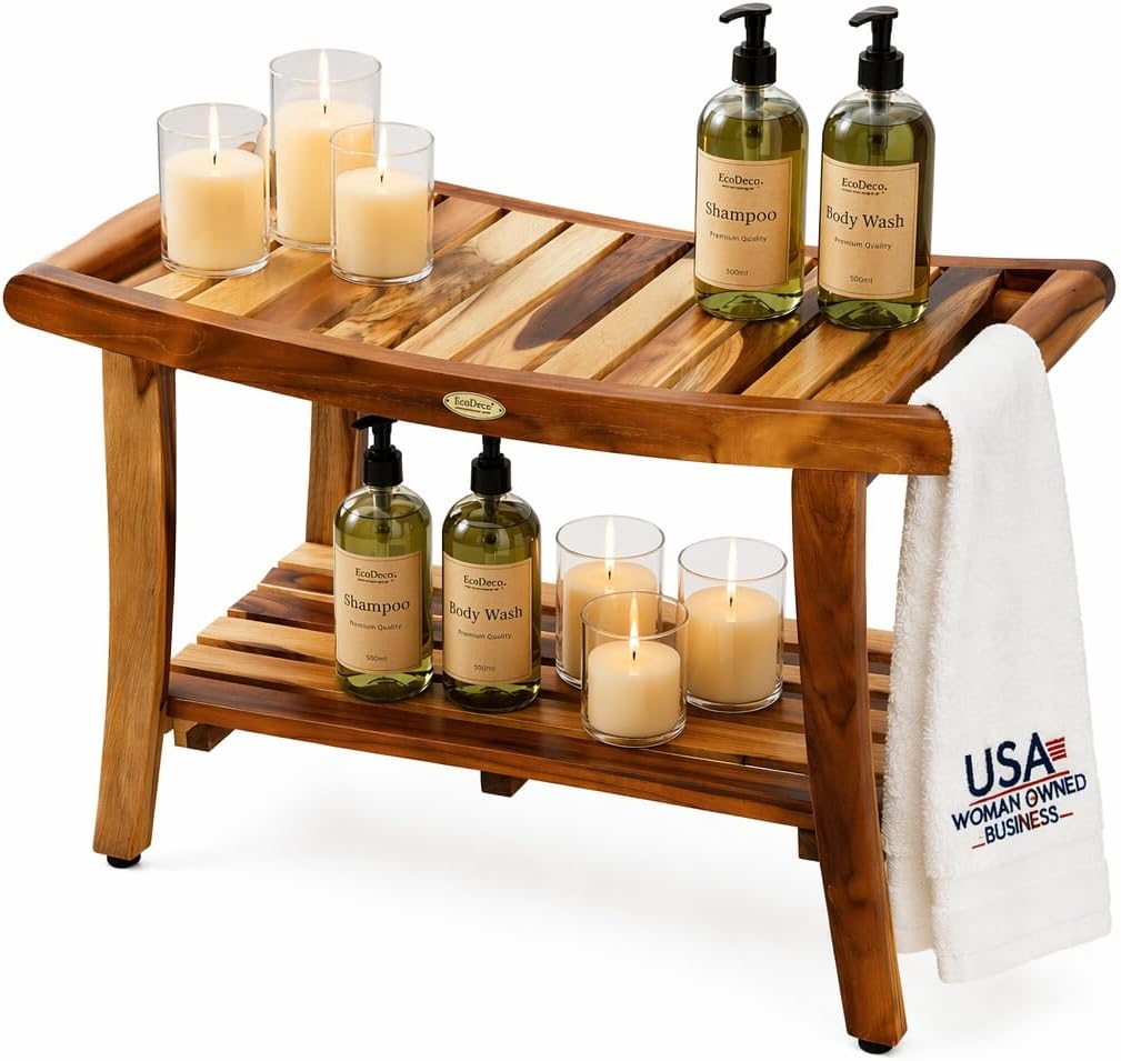 Ławka prysznicowa z drewna tek – Outdoor Furniture Teak Wood recenzja i cena