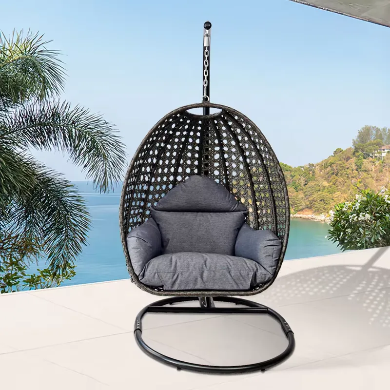 Fotel wiszący w kształcie jajk – Outdoor Furniture Black recenzja i cena