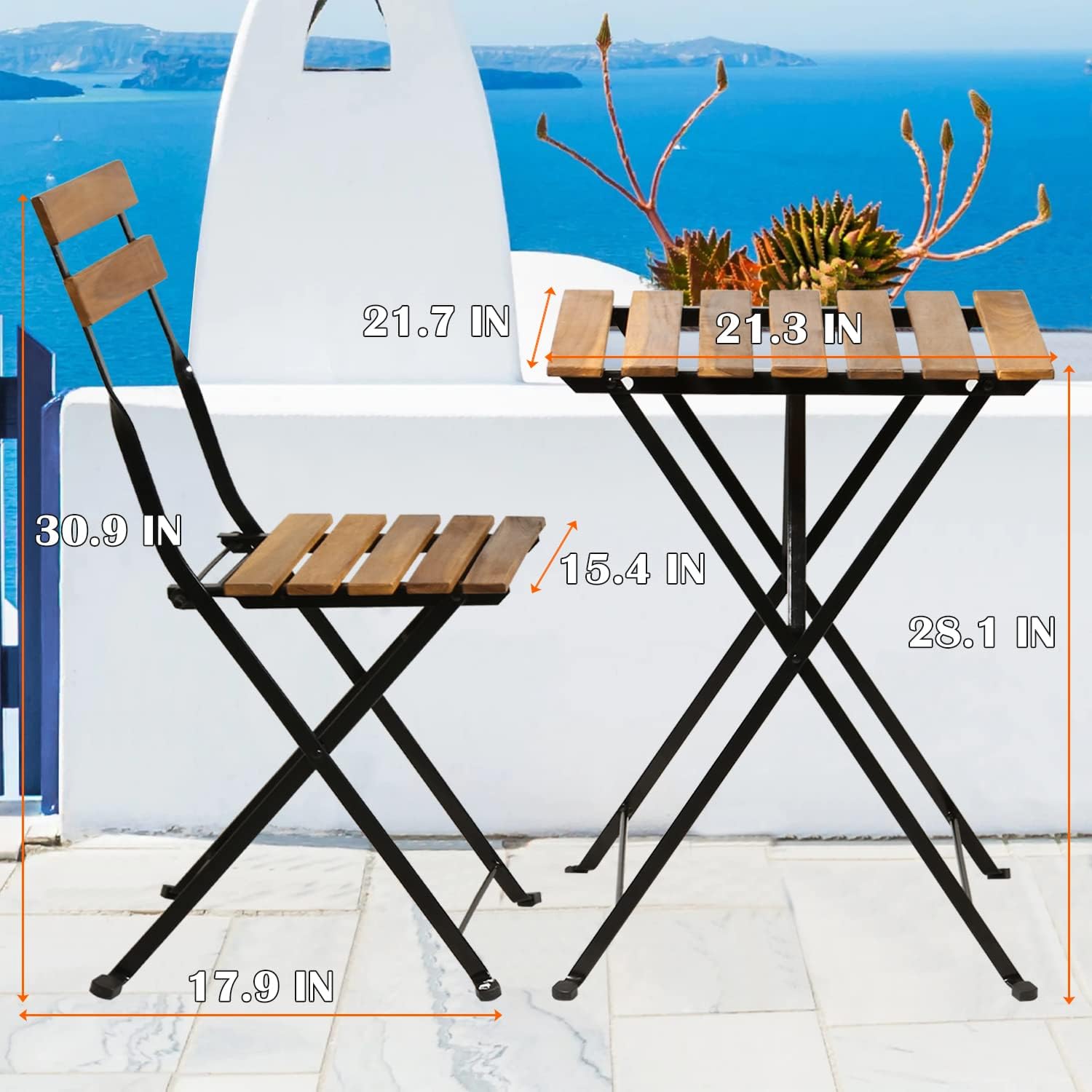 Naturalny drewniany 3-częściow – Outdoor Furniture Table And Chairs recenzja i cena