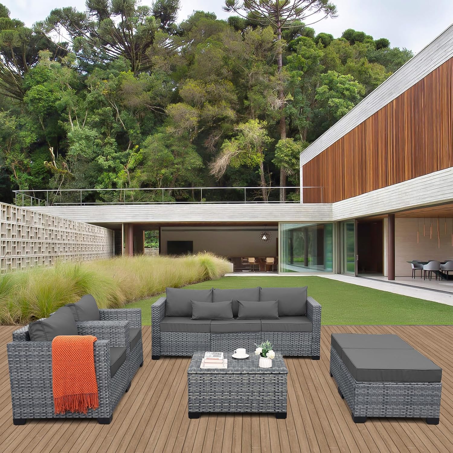 6-częściowy zestaw mebli ogrod – Outdoor Furniture With Storage For Cushions recenzja i cena