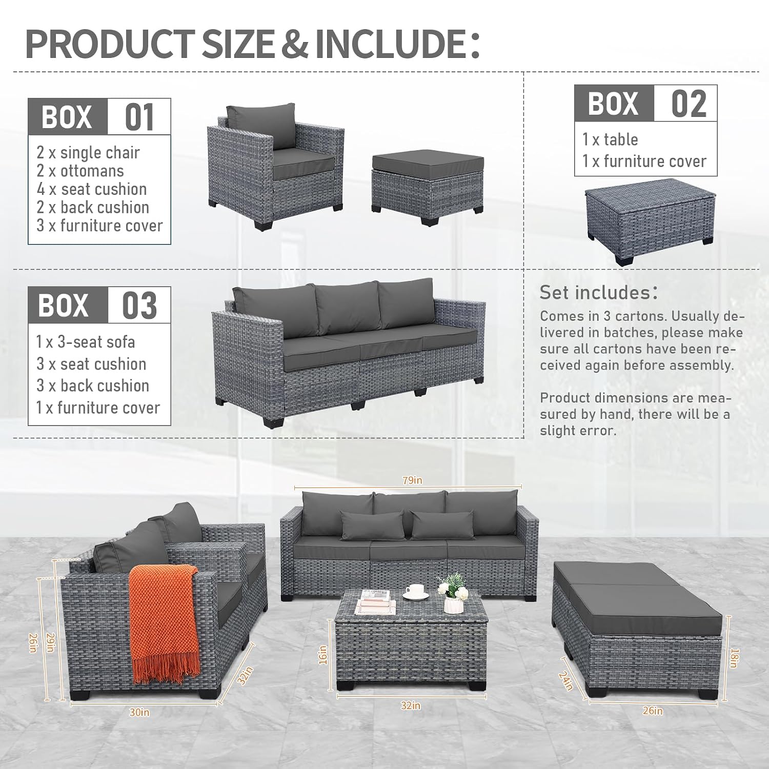 6-częściowy zestaw mebli ogrod – Outdoor Furniture With Storage For Cushions recenzja i cena