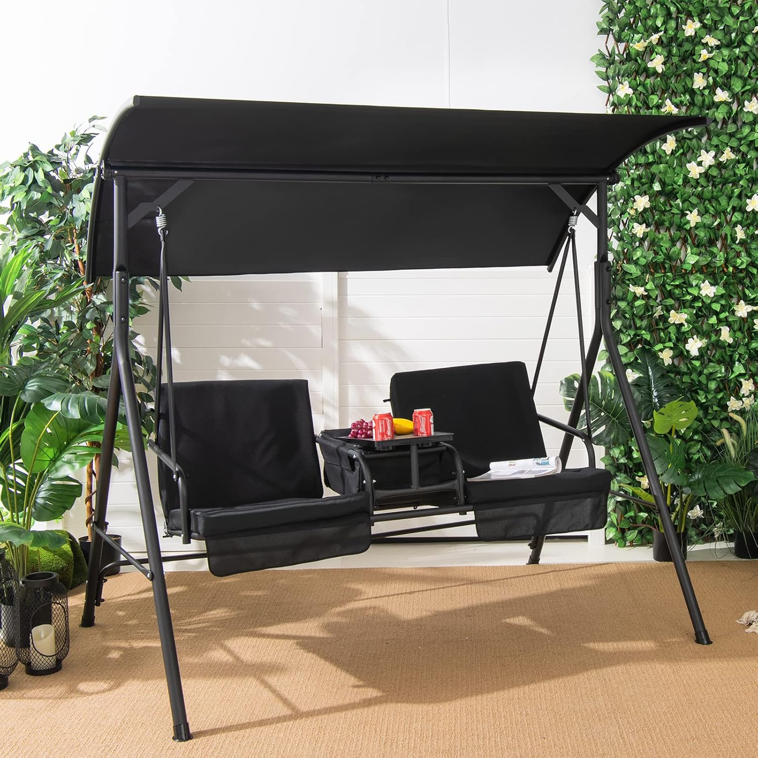 Huśtawka ogrodowa dla 2 osób,  – Outdoor Furniture With Storage For Cushions recenzja i cena