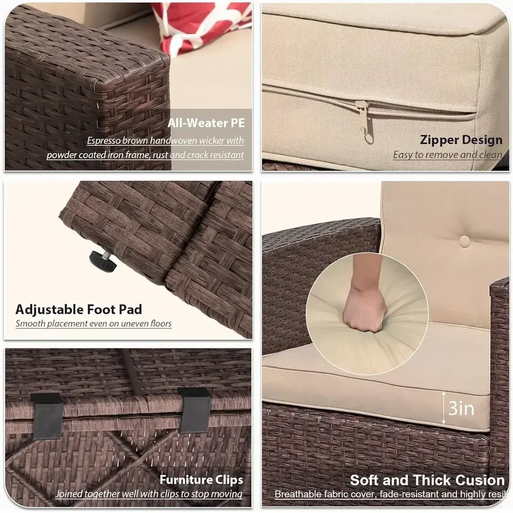 8-częściowy zestaw mebli ogrod – Outdoor Furniture With Storage For Cushions recenzja i cena