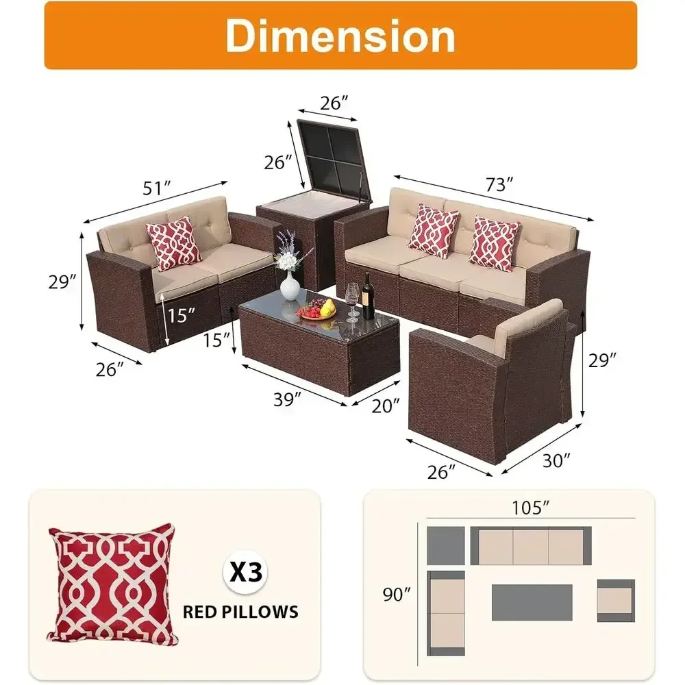 8-częściowy zestaw mebli ogrod – Outdoor Furniture With Storage For Cushions recenzja i cena