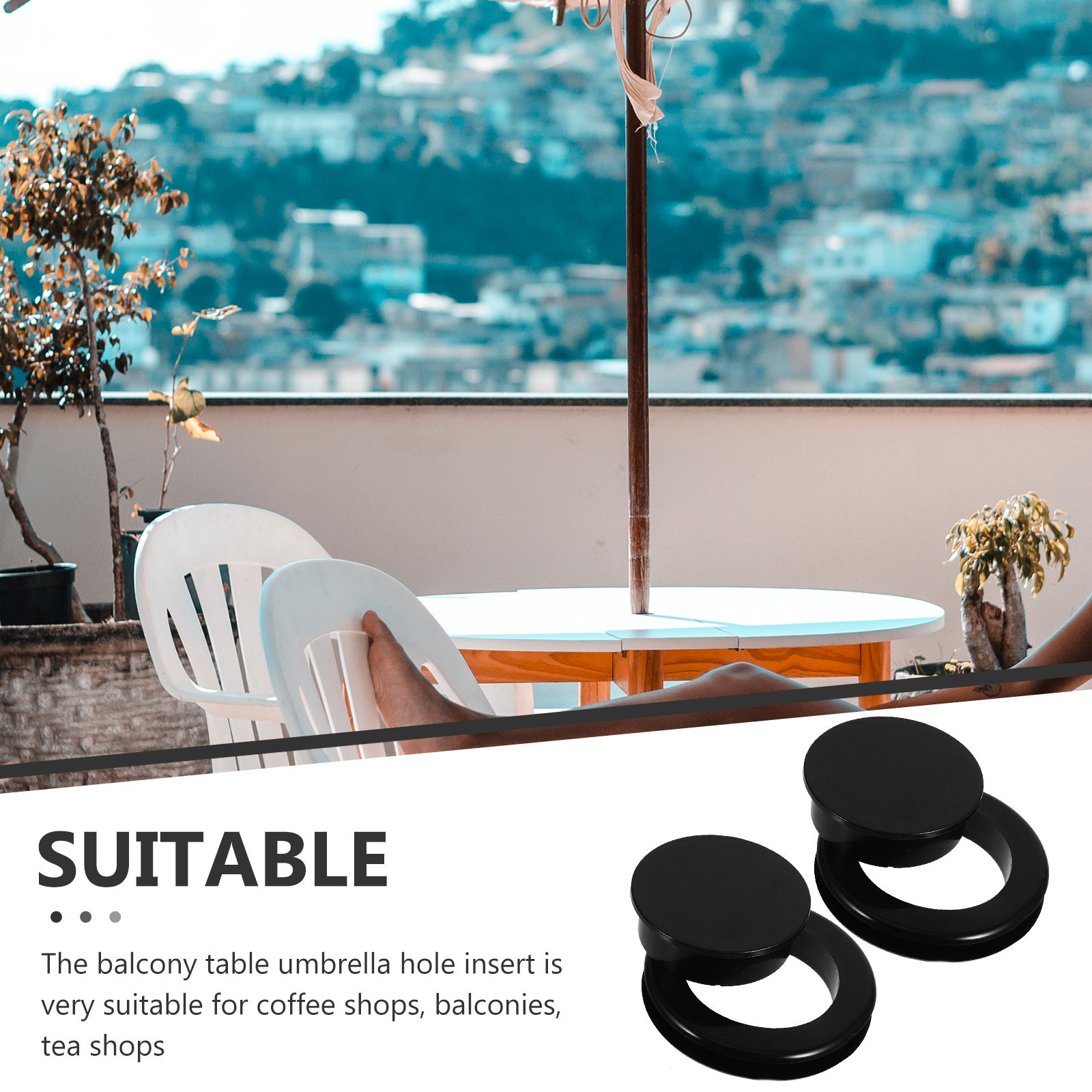 2 sztuki – pierścień do montaż – Outdoor Furniture Black recenzja i cena