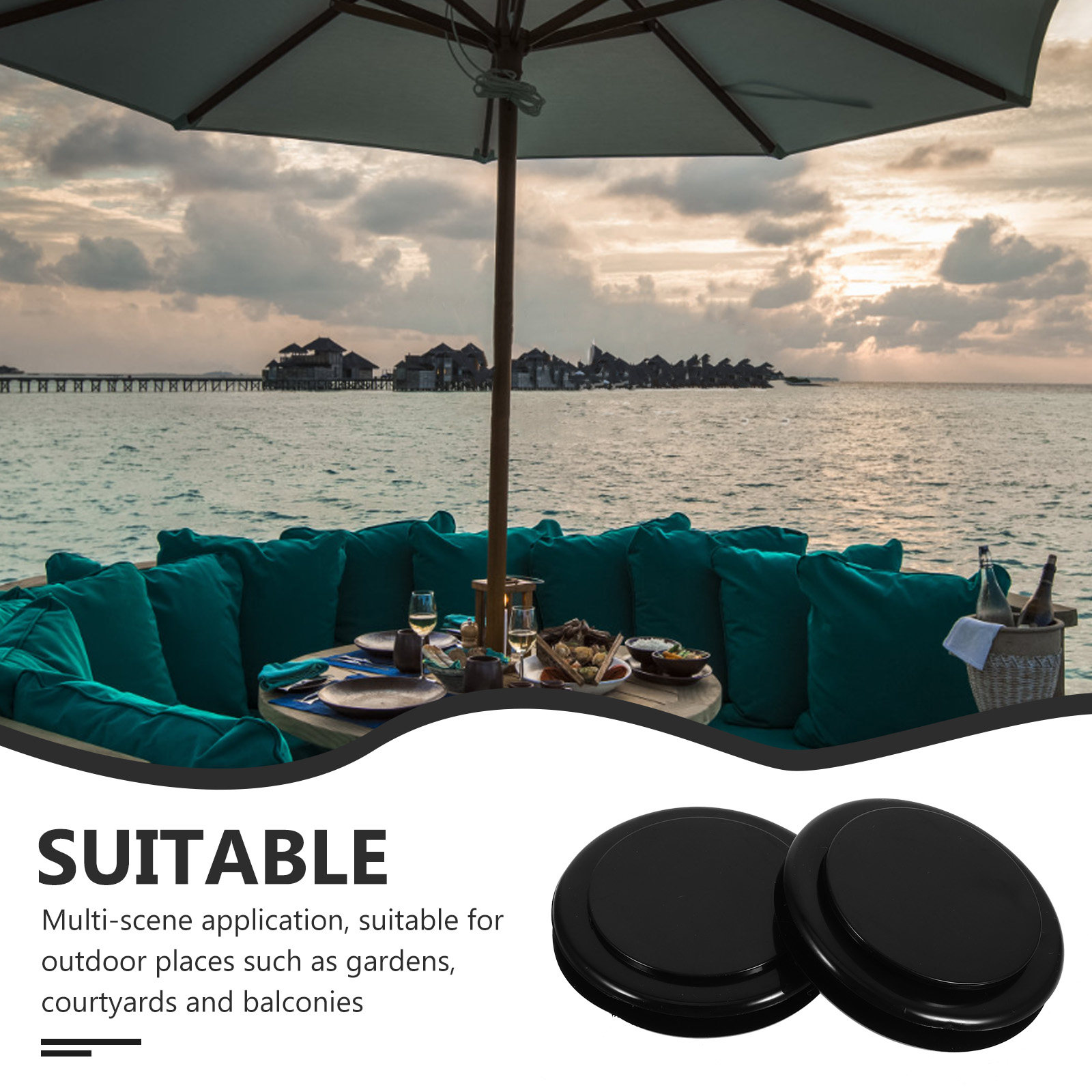 2 sztuki – pierścień do montaż – Outdoor Furniture Black recenzja i cena
