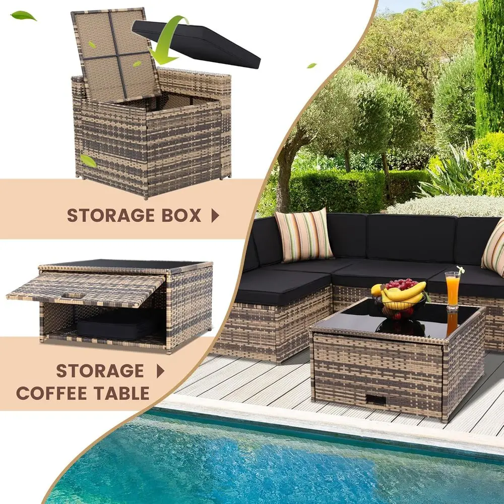 8-częściowy zestaw mebli ogrod – Outdoor Furniture With Storage For Cushions recenzja i cena