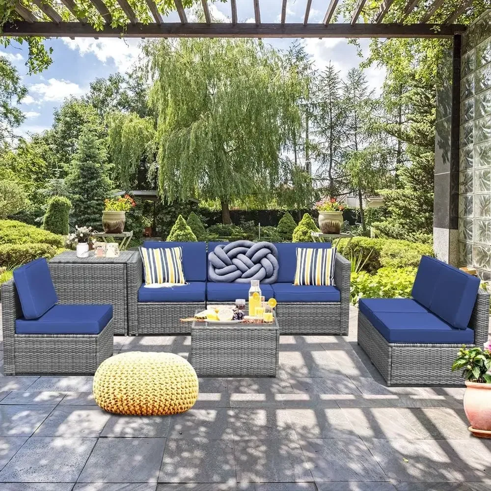8-częściowy zestaw mebli ogrod – Outdoor Furniture With Storage For Cushions recenzja i cena