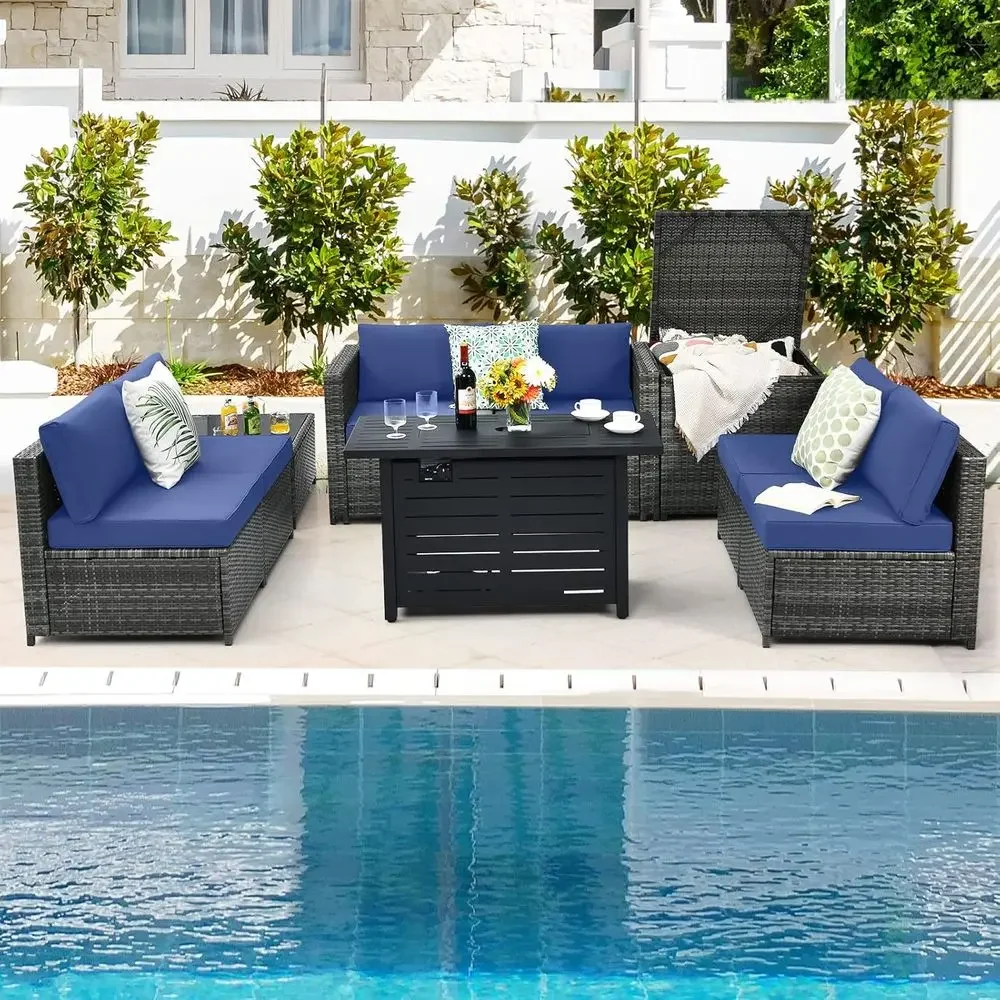 8-częściowy zestaw mebli ogrod – Outdoor Furniture With Storage For Cushions recenzja i cena