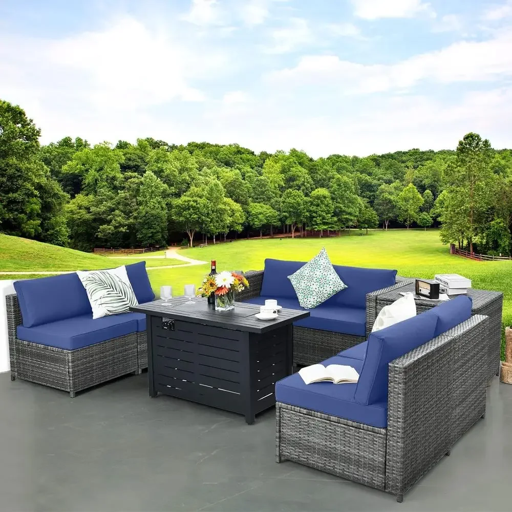 8-częściowy zestaw mebli ogrod – Outdoor Furniture With Storage For Cushions recenzja i cena