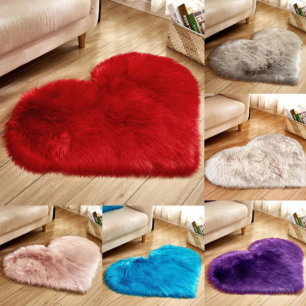 Furry Solid Color Heart Rug Be – Outdoor Furniture Cafe recenzja i cena