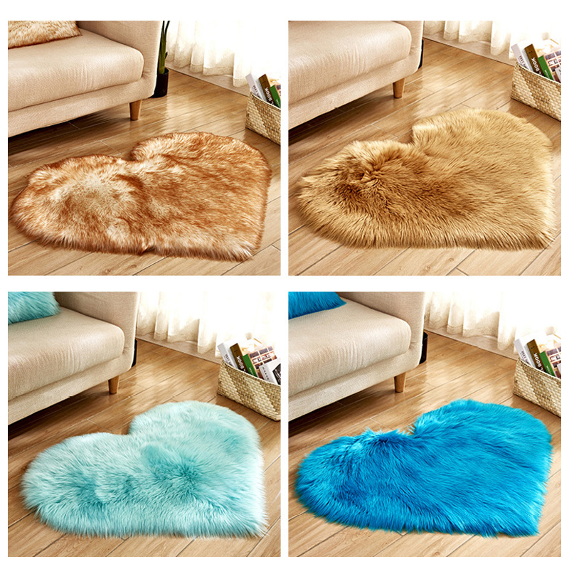 Furry Solid Color Heart Rug Be – Outdoor Furniture Cafe recenzja i cena