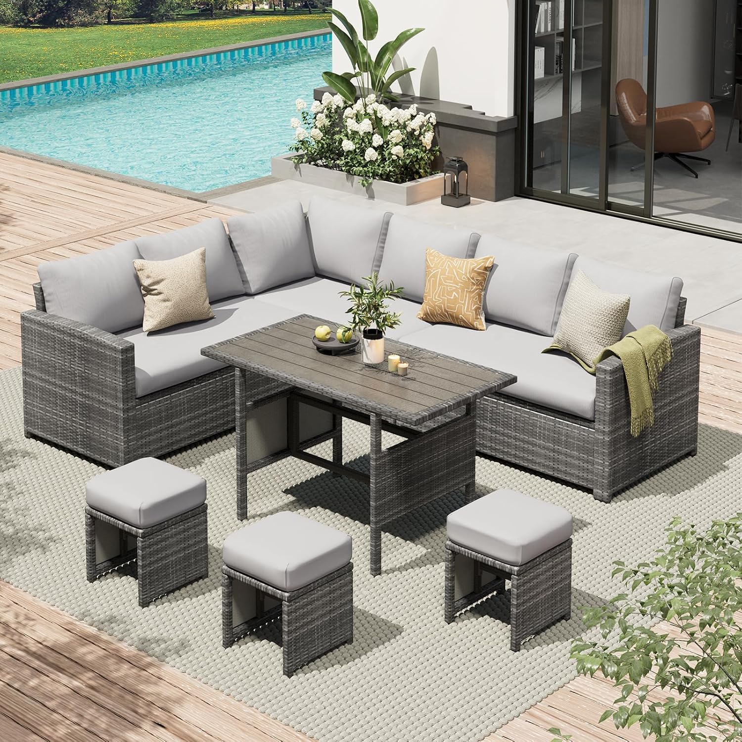 7-częściowy zestaw mebli ogrod – Outdoor Furniture Rattan recenzja i cena